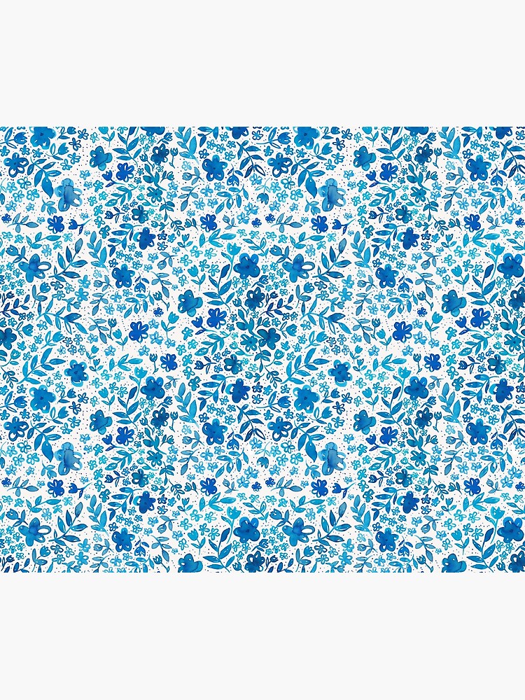 Indigo Blumen Pattern von RanitasArt