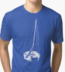 Sailboat (White) Tri-blend T-Shirt