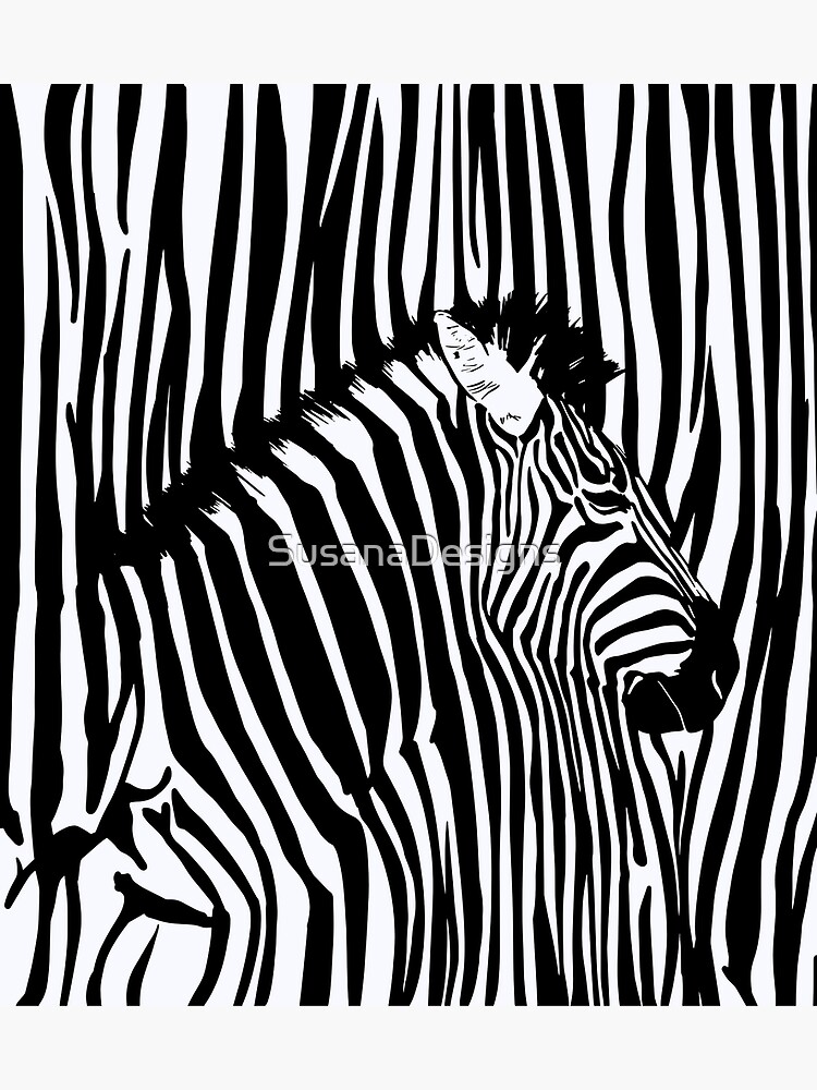 "Zebra Print Black and White Safari Animals" Poster by SusanaDesigns