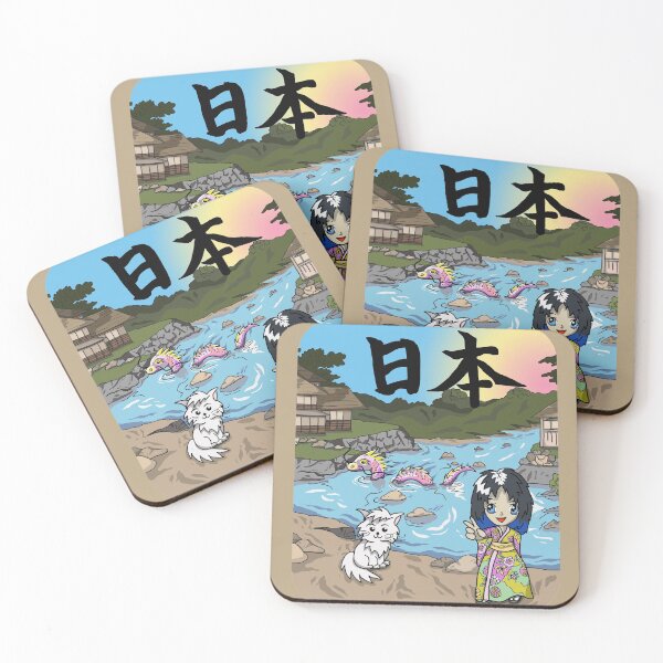 Item preview, Cute girl in a summer kimono by a river in Japan designed and sold by CuisineCat.