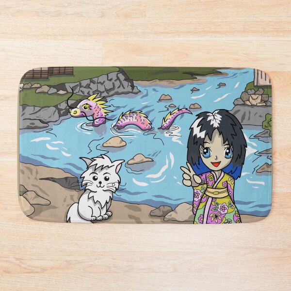 Item preview, Cute girl in a summer kimono by a river in Japan designed and sold by CuisineCat.