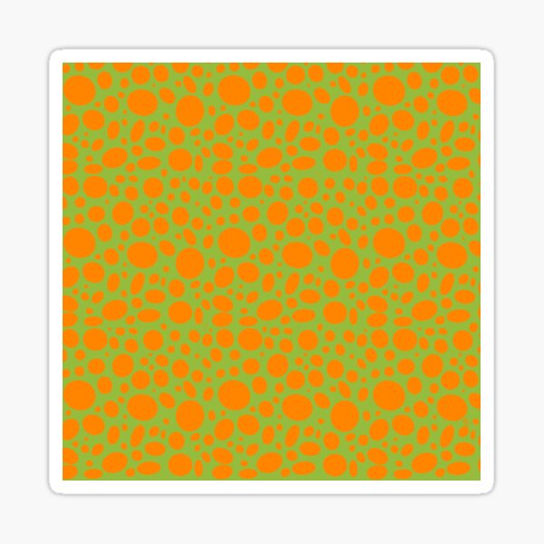 Orange dots on green Sticker