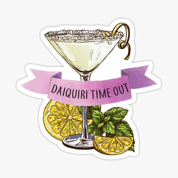 Daiquiri time out tank, daiquiri tank top, DTO, cocktail hour tank top, daiquiri shirt, womens cocktail, bartender tiki gift art Sticker