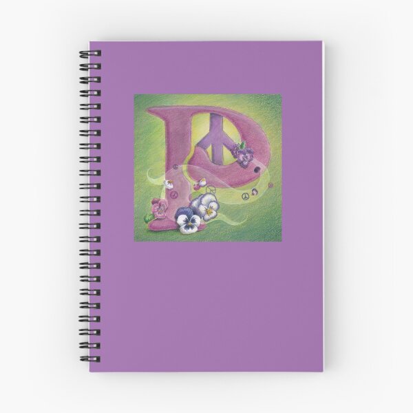 Item preview, Letter P Monogram with Purple Pansies & Peace Signs  - "P is for Patti"  designed and sold by Carye VanDerPol Mahoney.