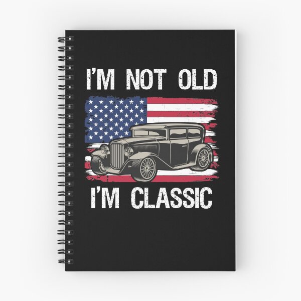 Item preview, I'm Not Old I'm Classic Funny Vintage Car and USA American Flag  designed and sold by Rabbitti.