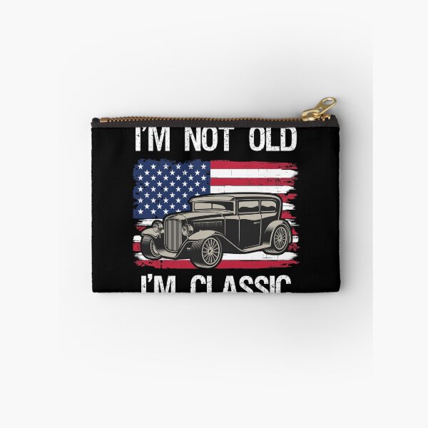 Item preview, I'm Not Old I'm Classic Funny Vintage Car and USA American Flag  designed and sold by Rabbitti.