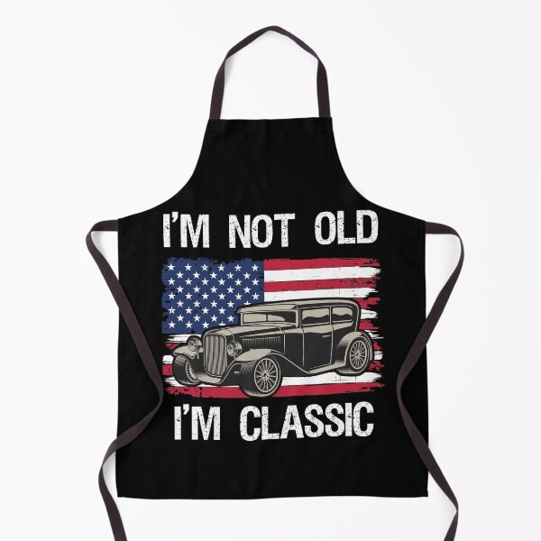 Item preview, I'm Not Old I'm Classic Funny Vintage Car and USA American Flag designed and sold by Rabbitti.