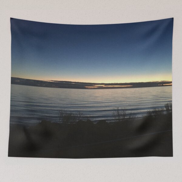 Item preview, Sunset w/Dark Blue Sky, Dark Clouds, Lake, and Plants designed and sold by ShaunSandhu.