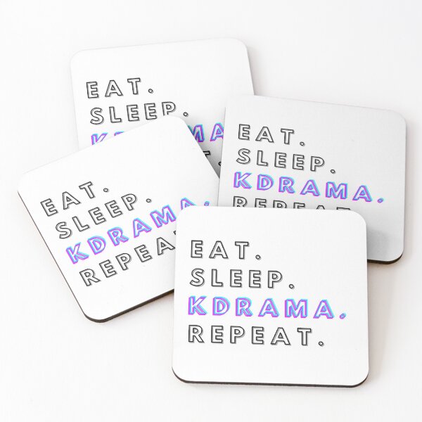 Item preview, Glitch Eat Sleep Kdrama Repeat Phrase designed and sold by WPrintMPalette.