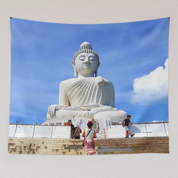 Item preview, Girl praying in front of buddha, White Buddha Phuket  designed and sold by Yellowsprint.