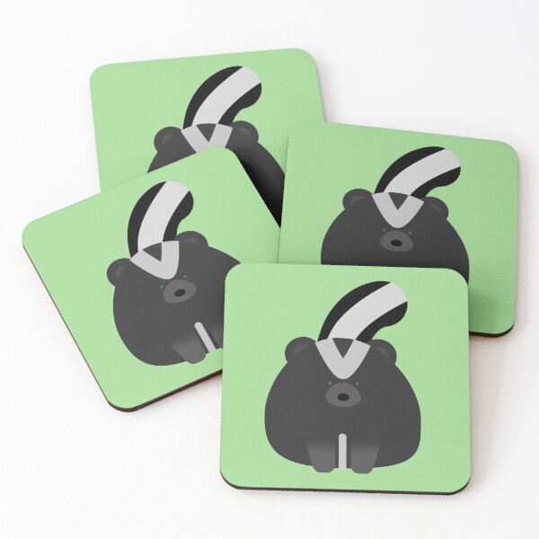 Item preview, cute skunk round friend designed and sold by peachypanda.