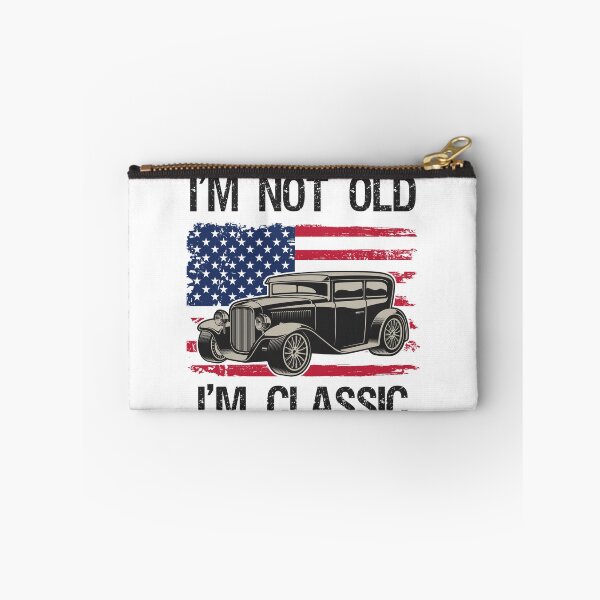 Item preview, I'm Not Old I'm Classic Funny Vintage Car and USA American Flag  designed and sold by Rabbitti.