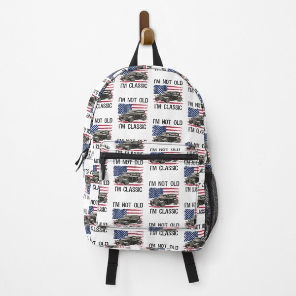 Item preview, I'm Not Old I'm Classic Funny Vintage Car and USA American Flag designed and sold by Rabbitti.