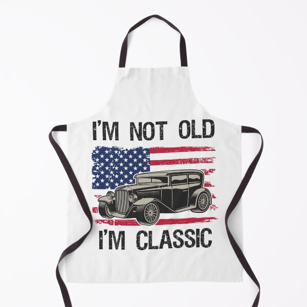 Item preview, I'm Not Old I'm Classic Funny Vintage Car and USA American Flag designed and sold by Rabbitti.