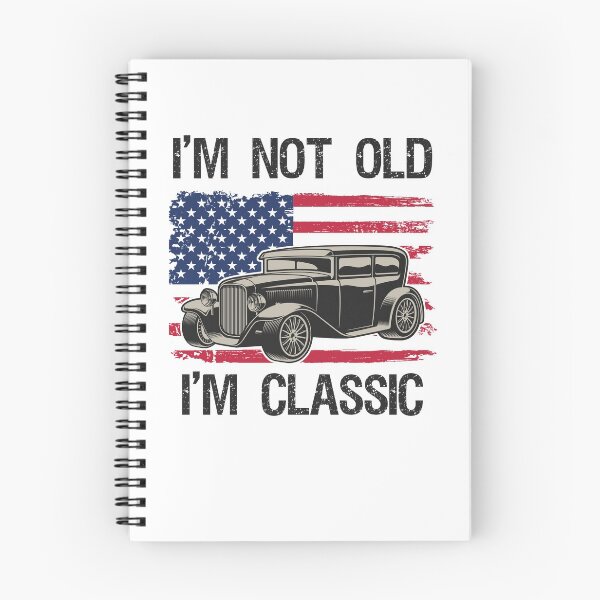 Item preview, I'm Not Old I'm Classic Funny Vintage Car and USA American Flag  designed and sold by Rabbitti.