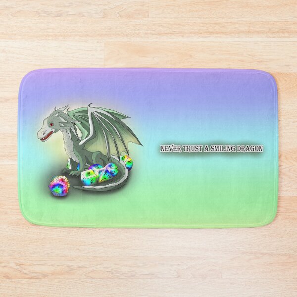 Item preview, cute smiling dragon with dnd dice  designed and sold by CuisineCat.