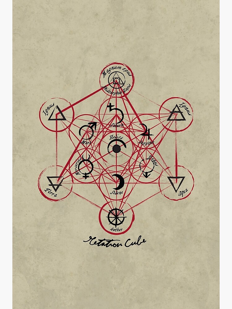 "Metatron Cube Alchemy Emblem" Poster for Sale by Simbology Redbubble
