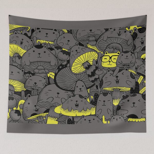 Item preview, Cat Mushroom Doodle designed and sold by mischellero.