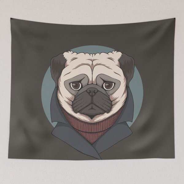 Item preview, Stoic Pug Illustration designed and sold by SLAG-Creative.