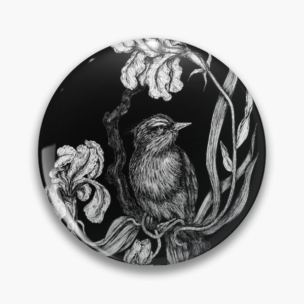 Item preview, Cute bird and iris flowers plant designed and sold by Susanne Margarete Lutz.