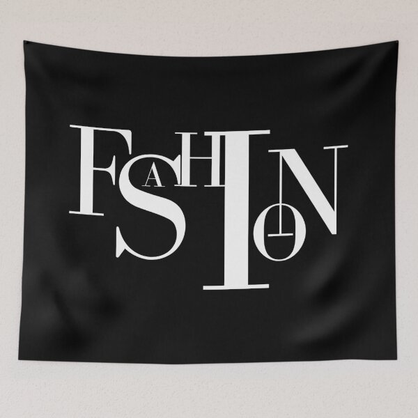 Item preview, Fashion white bold text typography sign black background designed and sold by Inside Head.