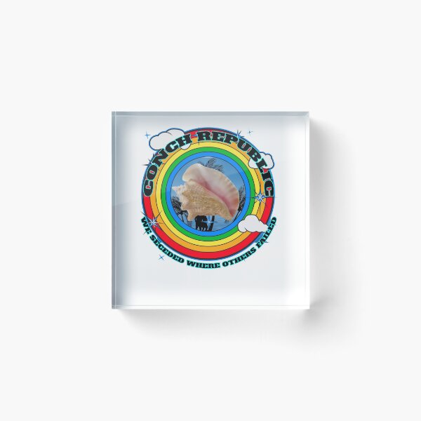 Item preview, Conch Republic We Seceded Where Others Failed - Rainbow Circle - White BG designed and sold by KeysTreasures.
