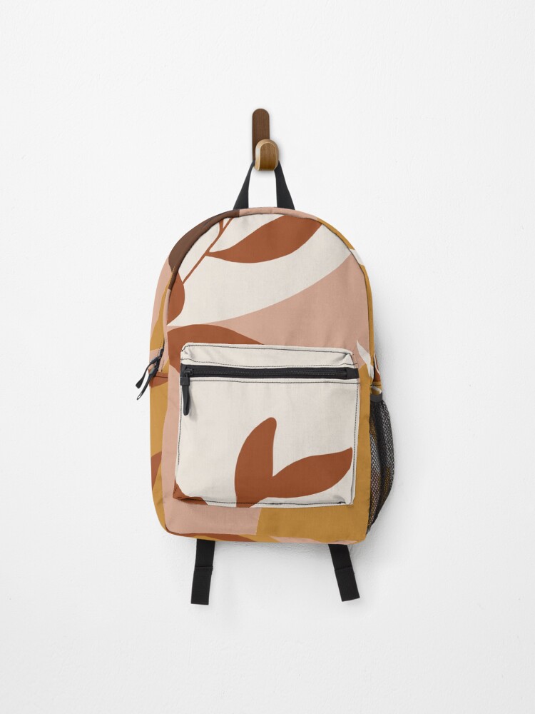 Brown boho abstract, nude boho abstract, Brown aesthetic Backpack - Main Image