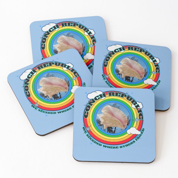 Item preview, Conch Republic We Seceded Where Others Failed - Rainbow Circle - Blue BG designed and sold by KeysTreasures.