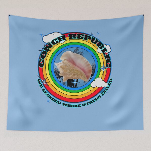 Item preview, Conch Republic We Seceded Where Others Failed - Rainbow Circle - Blue BG designed and sold by KeysTreasures.