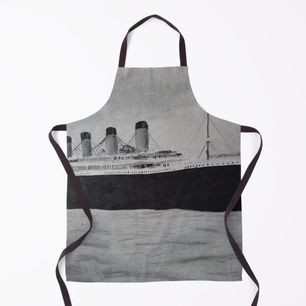 Item preview, RMS Titanic Black and White Ship Acrylic Painting designed and sold by SarahJisri.