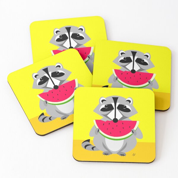 Item preview, Abstract Raccoon Eating Watermelon designed and sold by studioart.