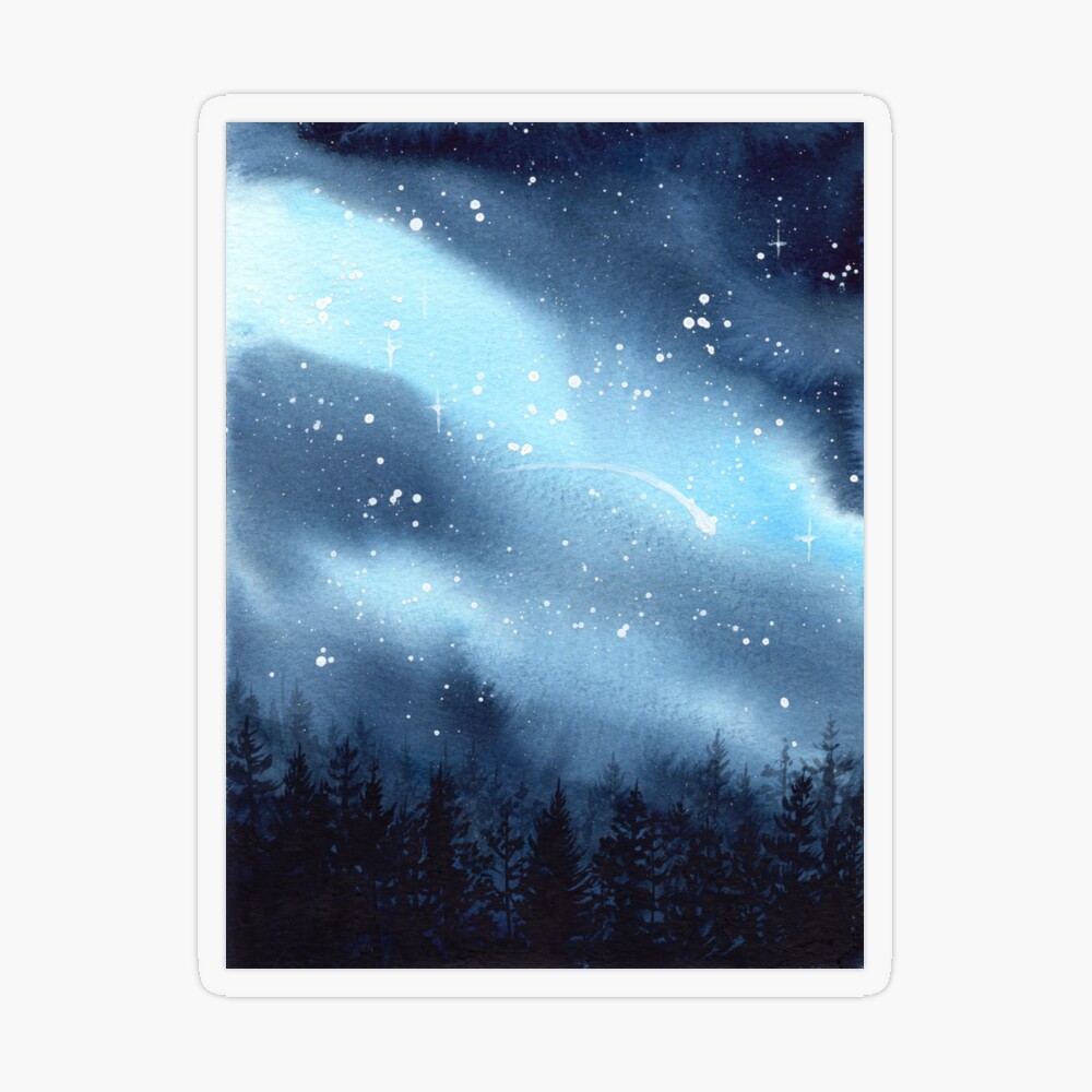 Galaxy Watercolor Postcards Set of 5 Nebula Art Aurora Northern