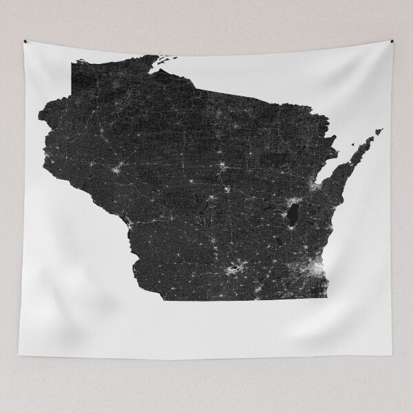 Item preview, Wisconsin Street Map Art designed and sold by AmazingMapArt.