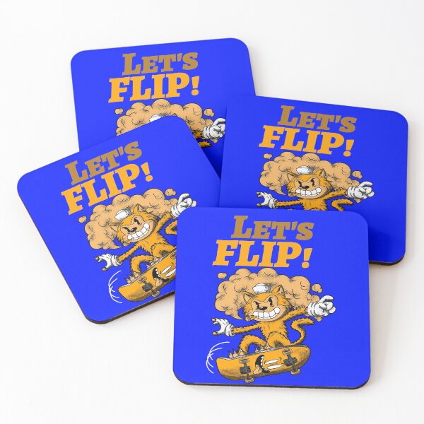 Item preview, Let's flip! Skateboard cat designed and sold by Zefix.