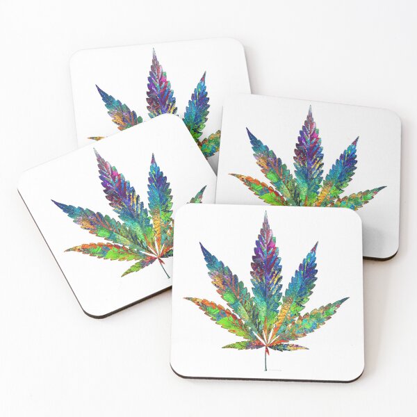 Item preview, Colorful Hemp Plant Leaf Herbal Therapy by Sharon Cummings designed and sold by Sharon Cummings Art.