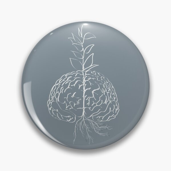 Item preview, Continuous line illustration of brain with blooming leaves and deep roots. Abstract concept of mindfulness designed and sold by AriadnaArt.