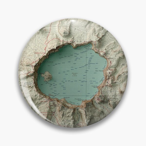 Item preview, 1911 Crater Lake, Oregon Relief Map 3D digitally-rendered designed and sold by ThinkAboutMaps.