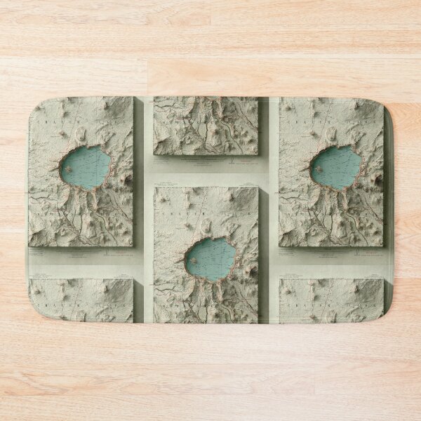 Item preview, 1911 Crater Lake, Oregon Relief Map 3D digitally-rendered designed and sold by ThinkAboutMaps.
