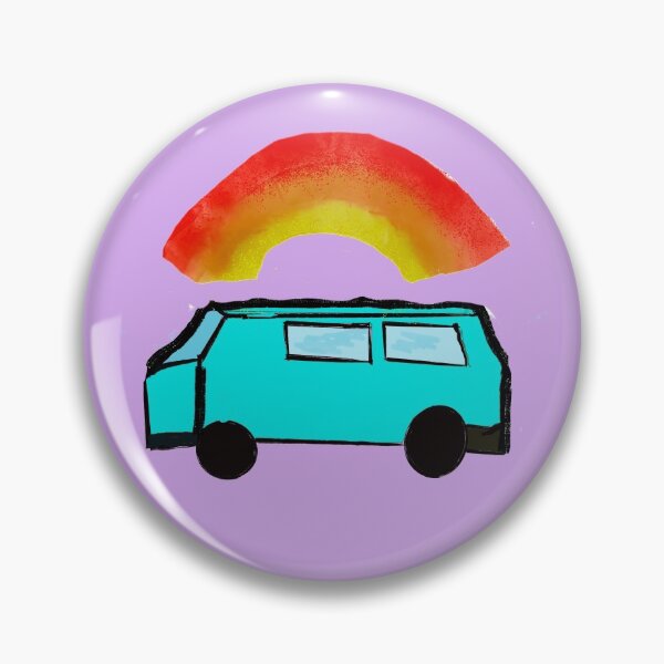 Artikelvorschau, Türkiser Lieferwagen mit Regenbogen entworfen und verkauft von headtrackerart.