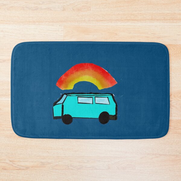 Artikelvorschau, Türkiser Lieferwagen mit Regenbogen entworfen und verkauft von headtrackerart.