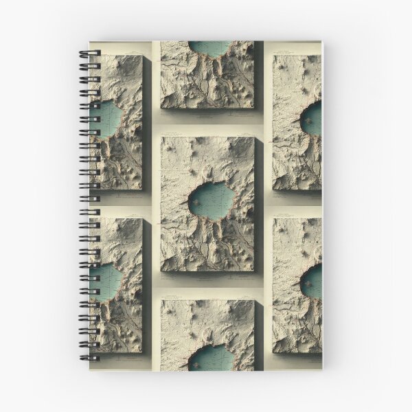 Item preview, 1911 Crater Lake, Oregon Relief Map 3D digitally-rendered - Foggy Night Version designed and sold by ThinkAboutMaps.