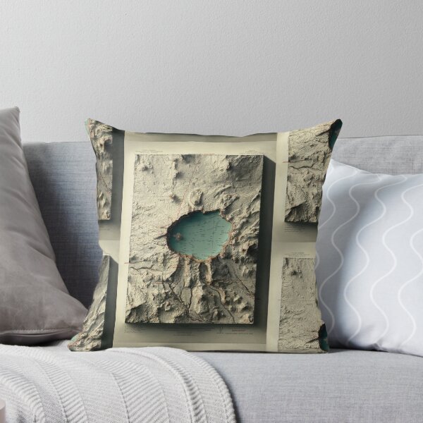 Item preview, 1911 Crater Lake, Oregon Relief Map 3D digitally-rendered - Foggy Night Version designed and sold by ThinkAboutMaps.