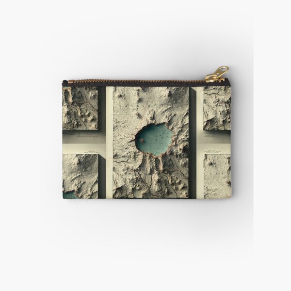 Item preview, 1911 Crater Lake, Oregon Relief Map 3D digitally-rendered - Foggy Night Version designed and sold by ThinkAboutMaps.
