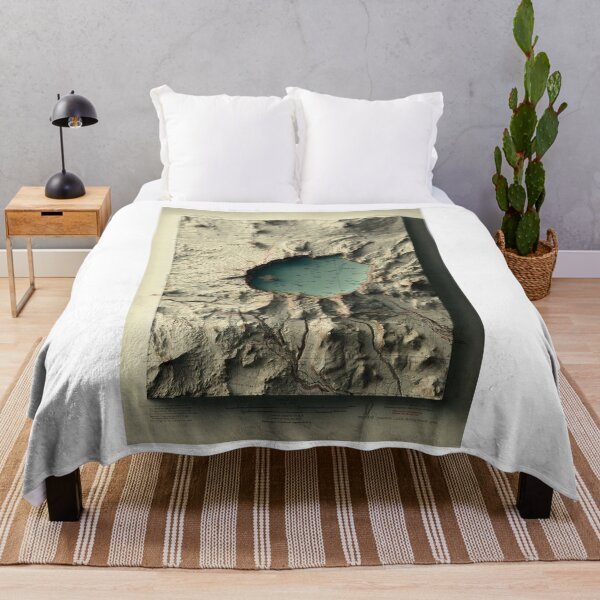 Item preview, 1911 Crater Lake, Oregon Relief Map 3D digitally-rendered - Foggy Night Version designed and sold by ThinkAboutMaps.