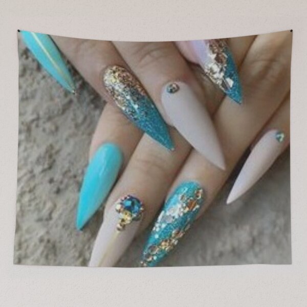 Item preview, Beautiful blue nails designs. designed and sold by Lan thi Nguyen.