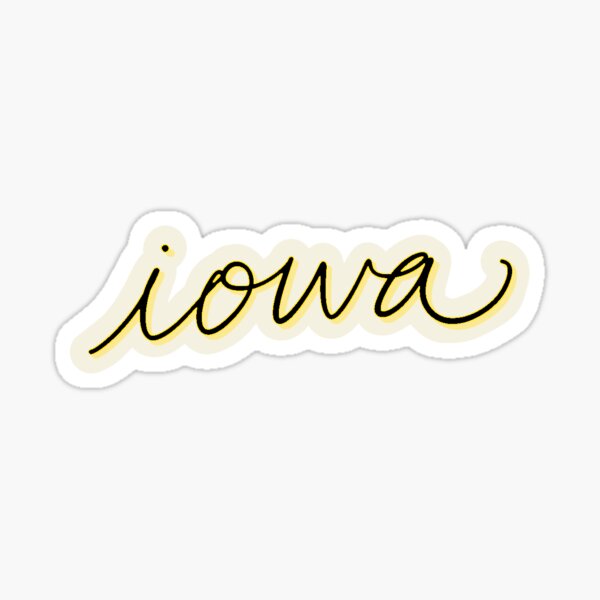 Aperçu de l'œuvre autocollant simple de l'université de l'iowa créée et vendue par BeautyBrooke.