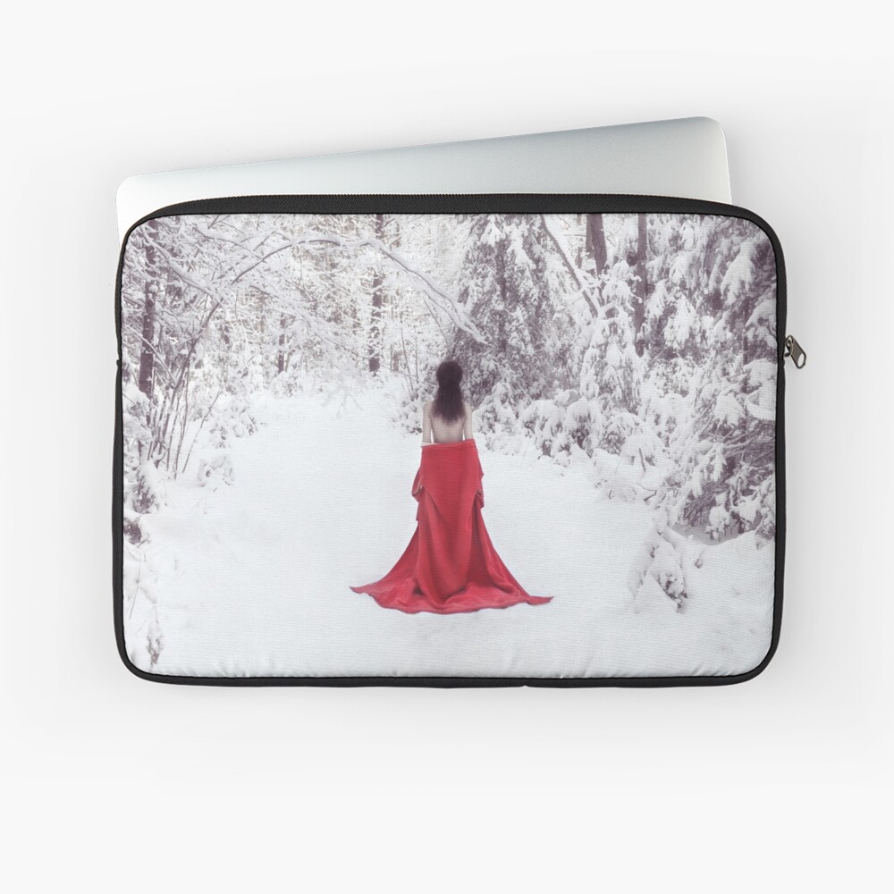 Woman in red kimono and bare shoulders walking away in snow Weekender Tote  Bag by Awen Fine Art Prints - Fine Art America