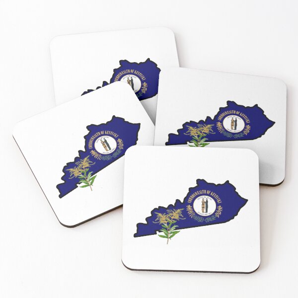 Item preview, State of Kentucky Flag with State Flower Giant Goldenrod designed and sold by Gsallicat.