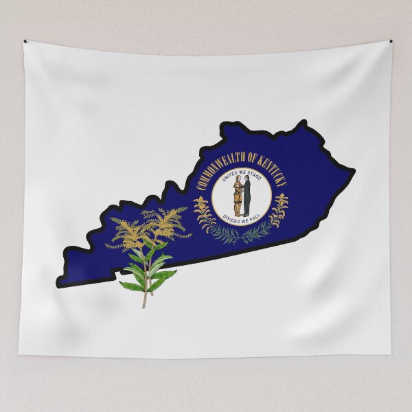 Item preview, State of Kentucky Flag with State Flower Giant Goldenrod designed and sold by Gsallicat.