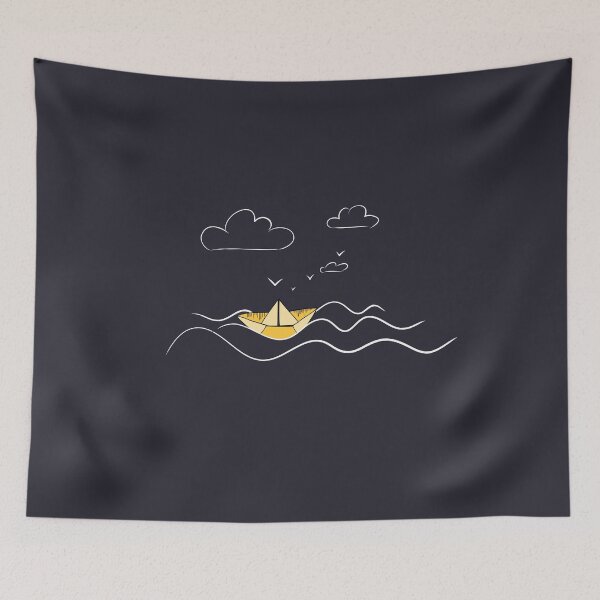 Item preview, Yellow paper boat designed and sold by Cat N' Doodles.